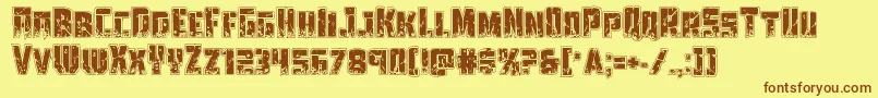 Towerruinsacad Font – Brown Fonts on Yellow Background