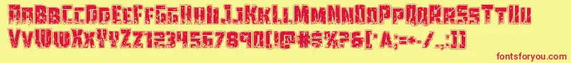 Towerruinsacad Font – Red Fonts on Yellow Background