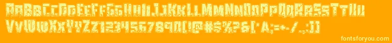 Towerruinsacad Font – Yellow Fonts on Orange Background