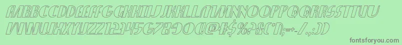 フォントNathanbrazilshadowital – 緑の背景に灰色の文字