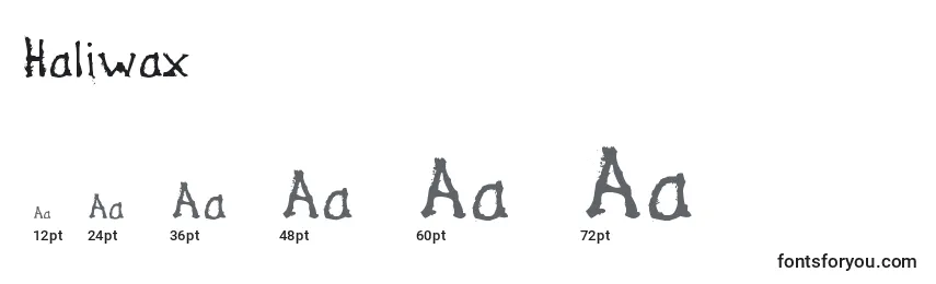 Haliwax Font Sizes
