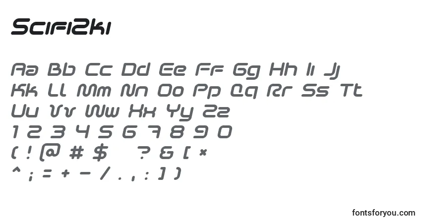 A fonte Scifi2ki – alfabeto, números, caracteres especiais