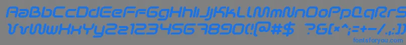 フォントScifi2ki – 灰色の背景に青い文字