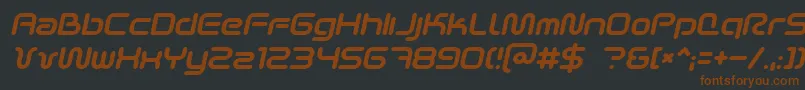 Scifi2ki-fontti – ruskeat fontit mustalla taustalla