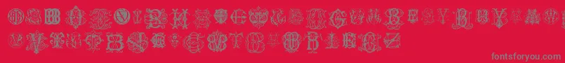 IntellectaMonogramsRandomSamplesEleven Font – Gray Fonts on Red Background