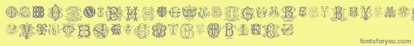 Weitere Informationen zur IntellectaMonogramsRandomSamplesEleven-Schriftart IntellectaMonogramsRandomSamplesEleven-Schriftart – Graue Schriften auf gelbem Hintergrund