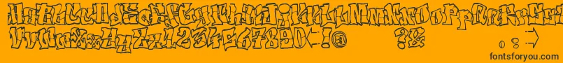ElfontTag Font – Black Fonts on Orange Background