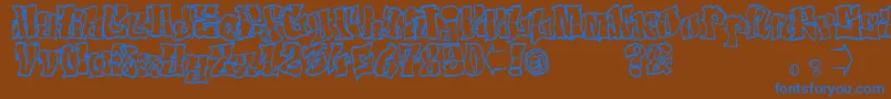 ElfontTag Font – Blue Fonts on Brown Background