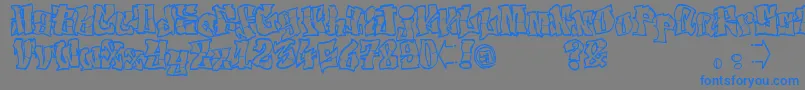 ElfontTag-Schriftart – Blaue Schriften auf grauem Hintergrund