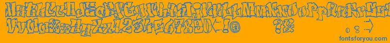 ElfontTag Font – Blue Fonts on Orange Background