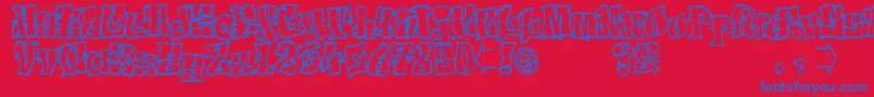 ElfontTag Font – Blue Fonts on Red Background