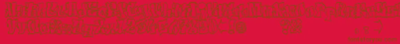 Fonte ElfontTag – fontes marrons em um fundo vermelho