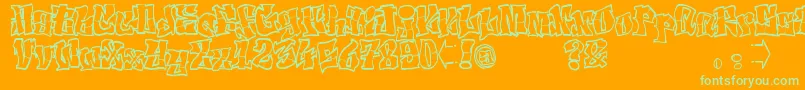 ElfontTag Font – Green Fonts on Orange Background