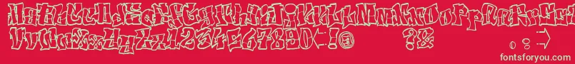 ElfontTag Font – Green Fonts on Red Background