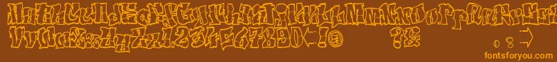 ElfontTag Font – Orange Fonts on Brown Background