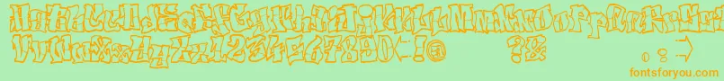 ElfontTag Font – Orange Fonts on Green Background