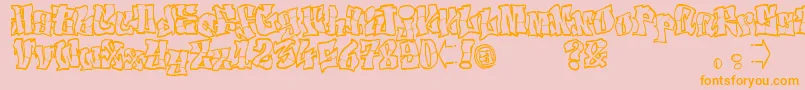 ElfontTag Font – Orange Fonts on Pink Background