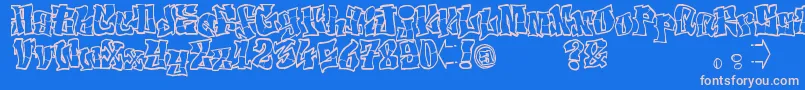 ElfontTag Font – Pink Fonts on Blue Background