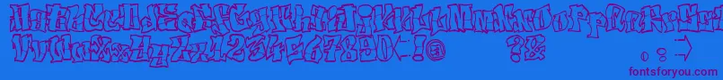 ElfontTag Font – Purple Fonts on Blue Background