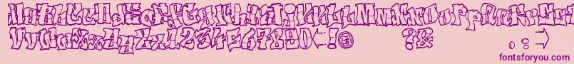ElfontTag-Schriftart – Violette Schriften auf rosa Hintergrund