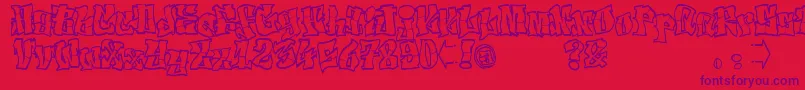 ElfontTag Font – Purple Fonts on Red Background