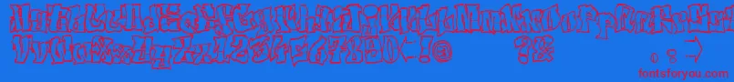 ElfontTag Font – Red Fonts on Blue Background
