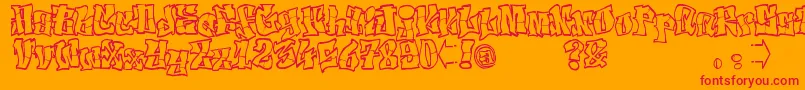 ElfontTag Font – Red Fonts on Orange Background