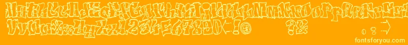 ElfontTag Font – Yellow Fonts on Orange Background