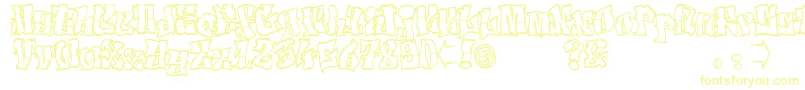 ElfontTag Font – Yellow Fonts on White Background