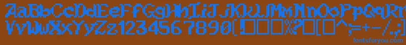 Kouryuu Font – Blue Fonts on Brown Background