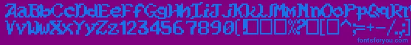 フォントKouryuu – 紫色の背景に青い文字
