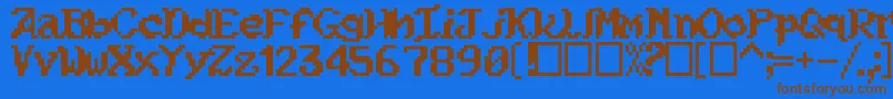 Kouryuu-fontti – ruskeat fontit sinisellä taustalla