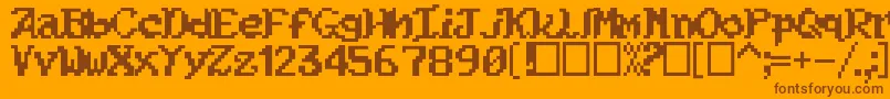 Czcionka Kouryuu – brązowe czcionki na pomarańczowym tle