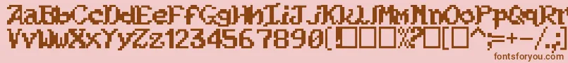 Kouryuu-fontti – ruskeat fontit vaaleanpunaisella taustalla
