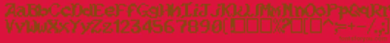 Czcionka Kouryuu – brązowe czcionki na czerwonym tle
