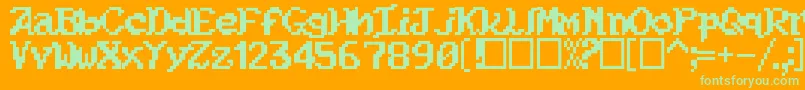 Kouryuu Font – Green Fonts on Orange Background