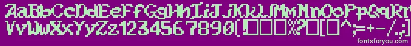 Kouryuu Font – Green Fonts on Purple Background