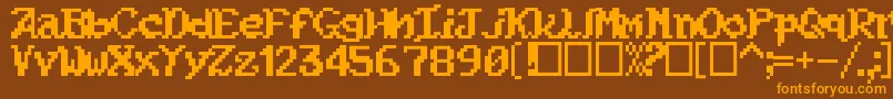 Kouryuu Font – Orange Fonts on Brown Background