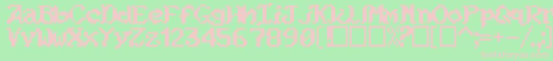 Kouryuu Font – Pink Fonts on Green Background