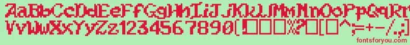Kouryuu Font – Red Fonts on Green Background