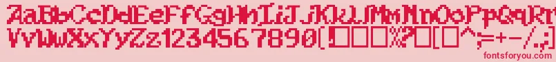 Kouryuu-fontti – punaiset fontit vaaleanpunaisella taustalla