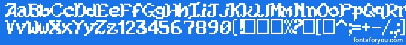 Kouryuu-fontti – valkoiset fontit sinisellä taustalla