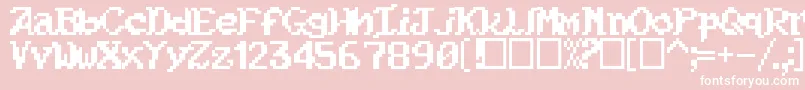 Kouryuu-fontti – valkoiset fontit vaaleanpunaisella taustalla
