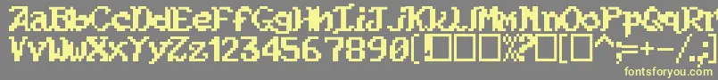 Kouryuu Font – Yellow Fonts on Gray Background