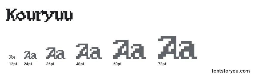 Размеры шрифта Kouryuu