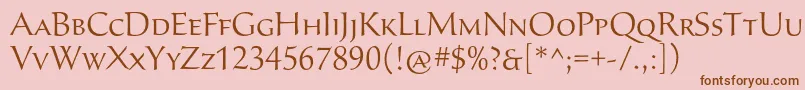 SavaproLight Font – Brown Fonts on Pink Background