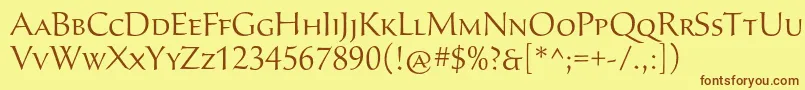 SavaproLight Font – Brown Fonts on Yellow Background