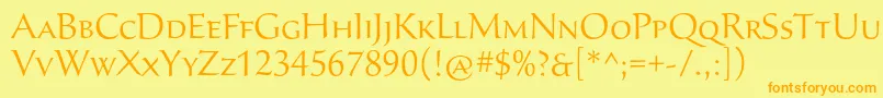 SavaproLight Font – Orange Fonts on Yellow Background