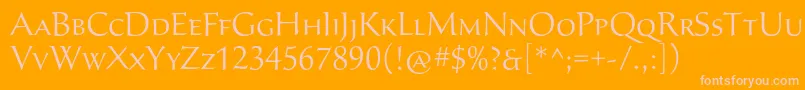 SavaproLight Font – Pink Fonts on Orange Background