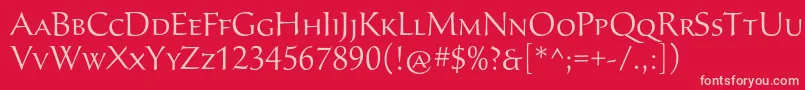 SavaproLight Font – Pink Fonts on Red Background